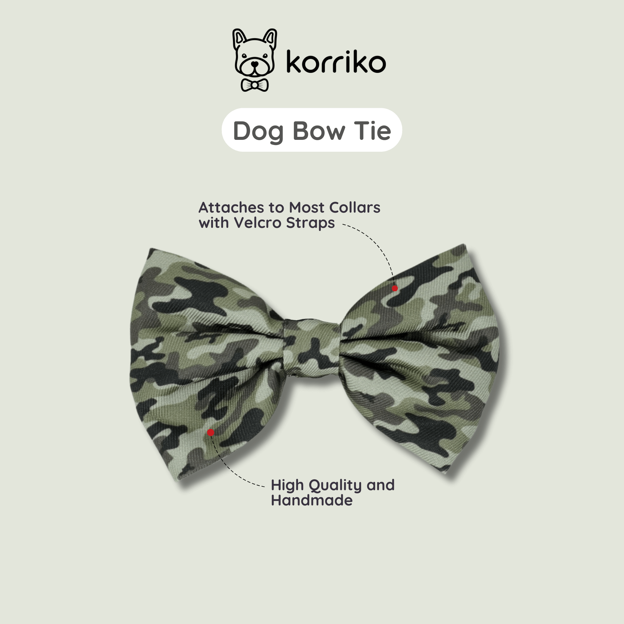 Dog Bow Tie - Green Camo (Final Sale)