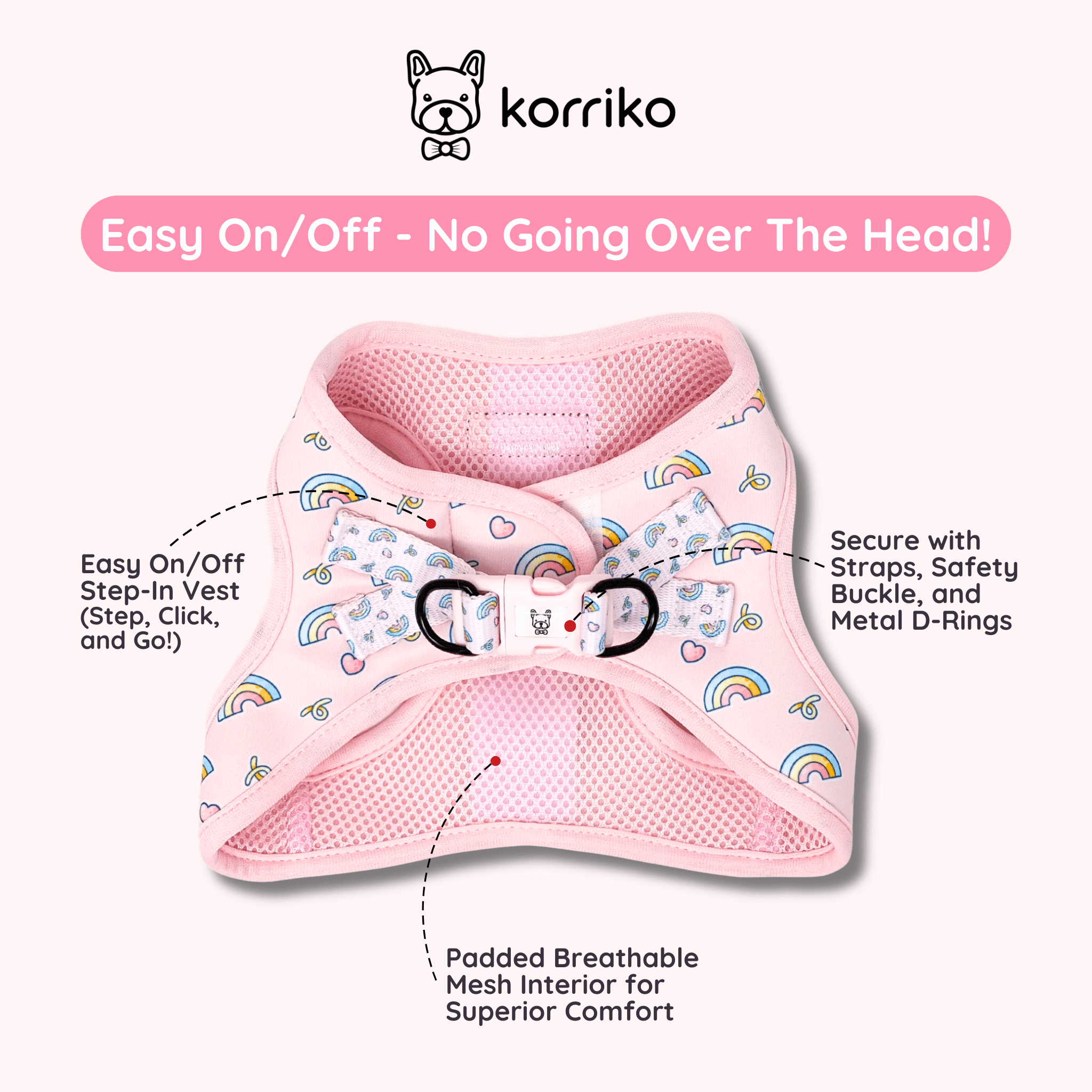 Ultimate Step-In Harness Bundle Set - Over The Rainbow (6-Piece)