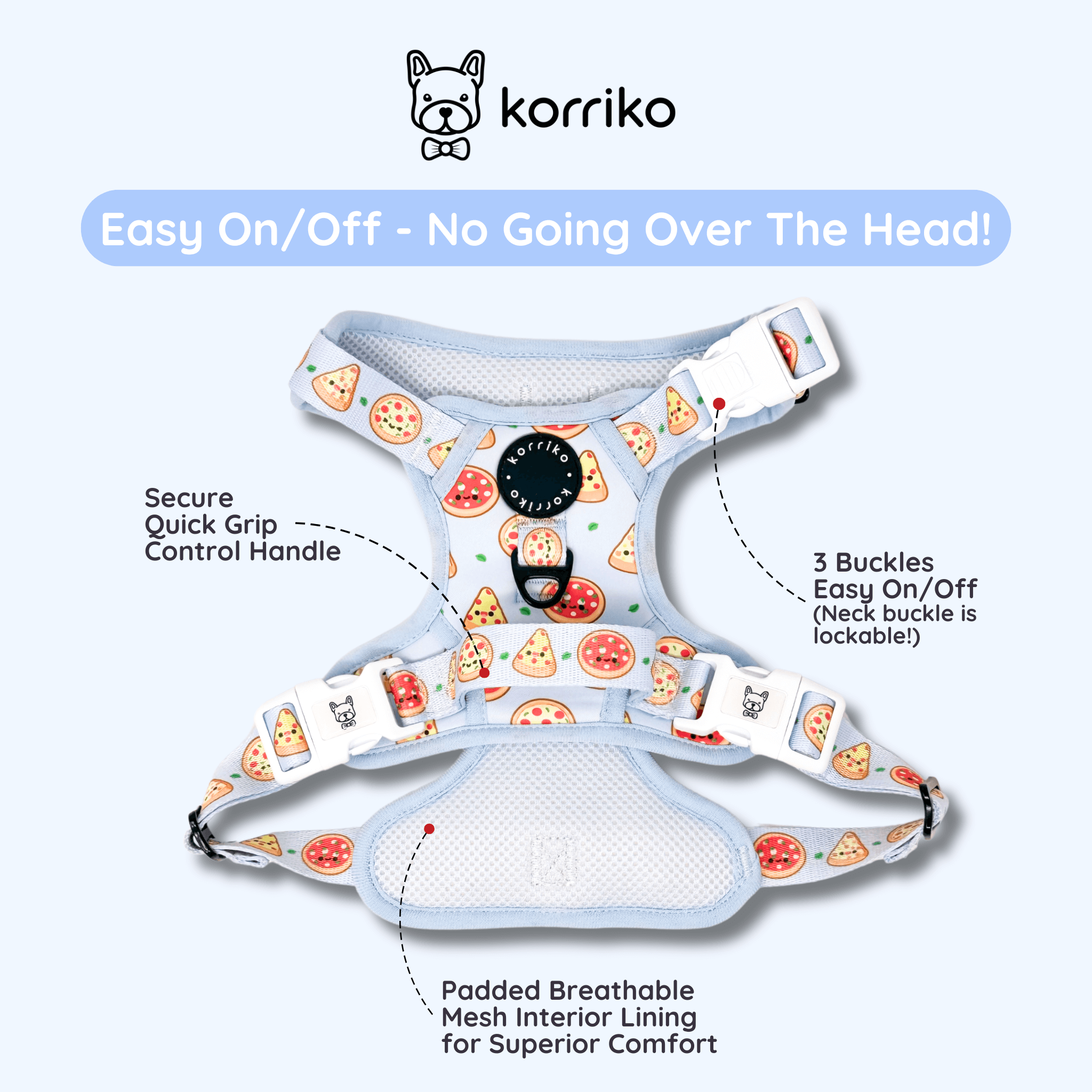 Exploration Lite No-Pull Dog Harness - Pizza