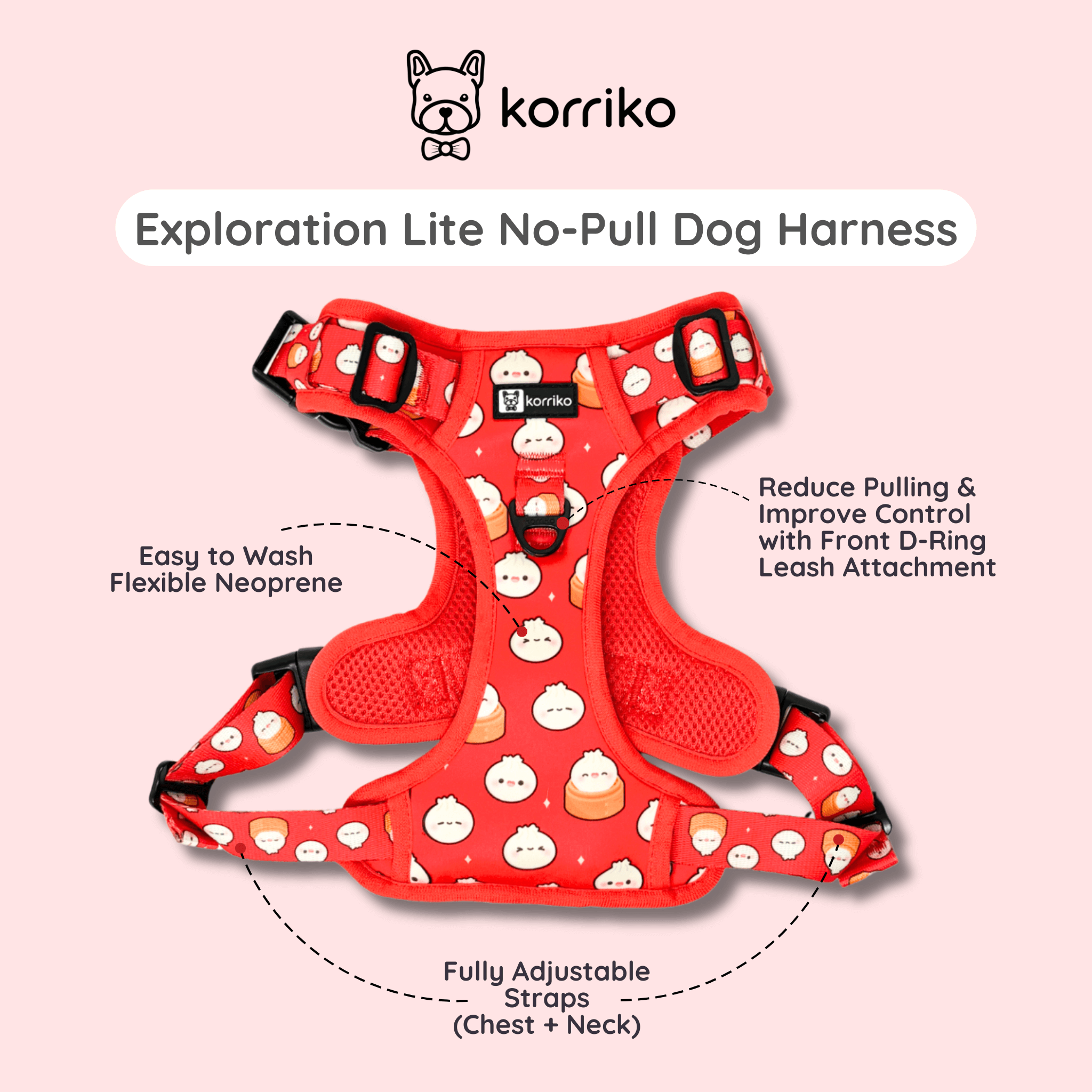 Exploration Lite No-Pull Dog Harness - Soup Dumpling