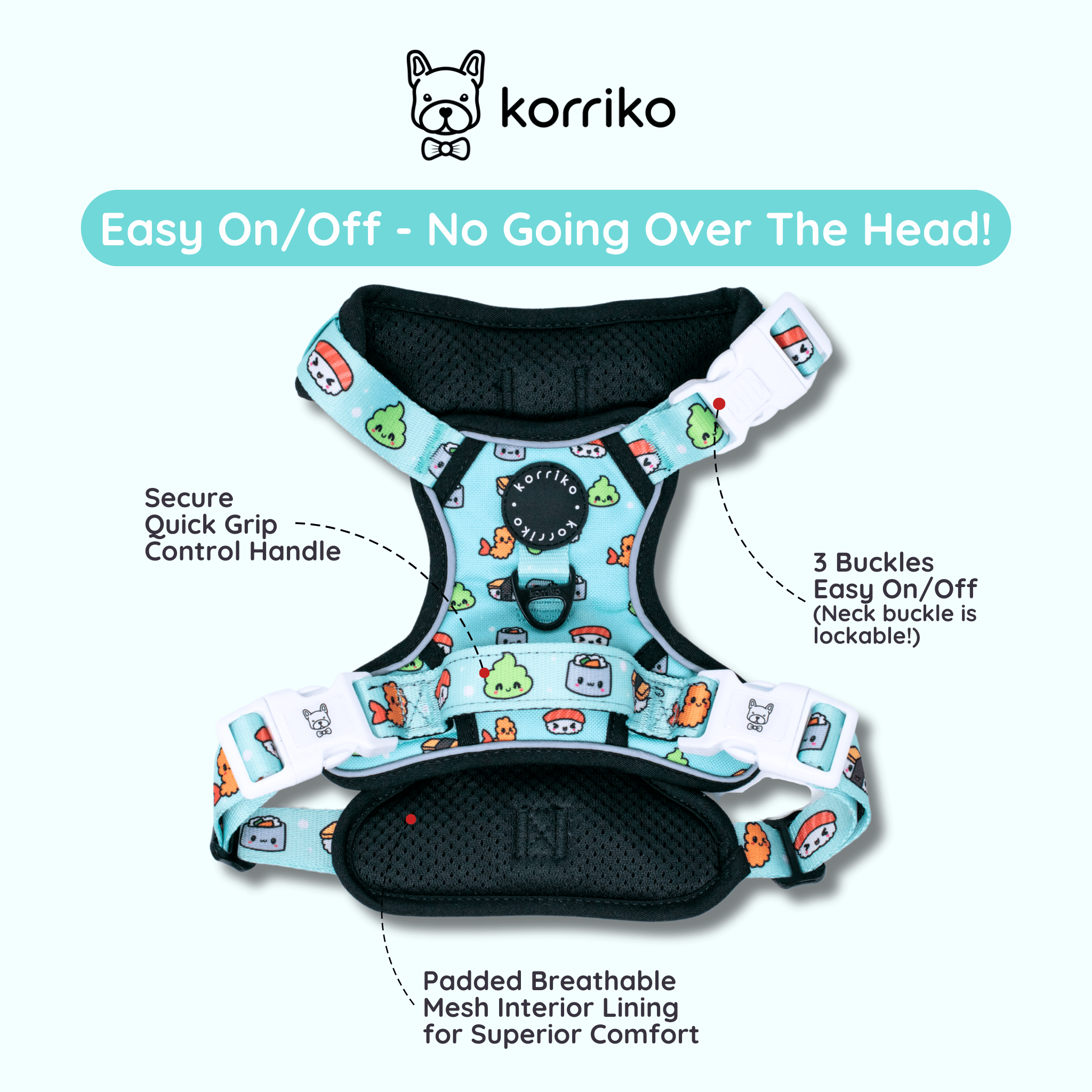 Ultimate Exploration No-Pull Harness Bundle Set - Sushi (5-Piece)