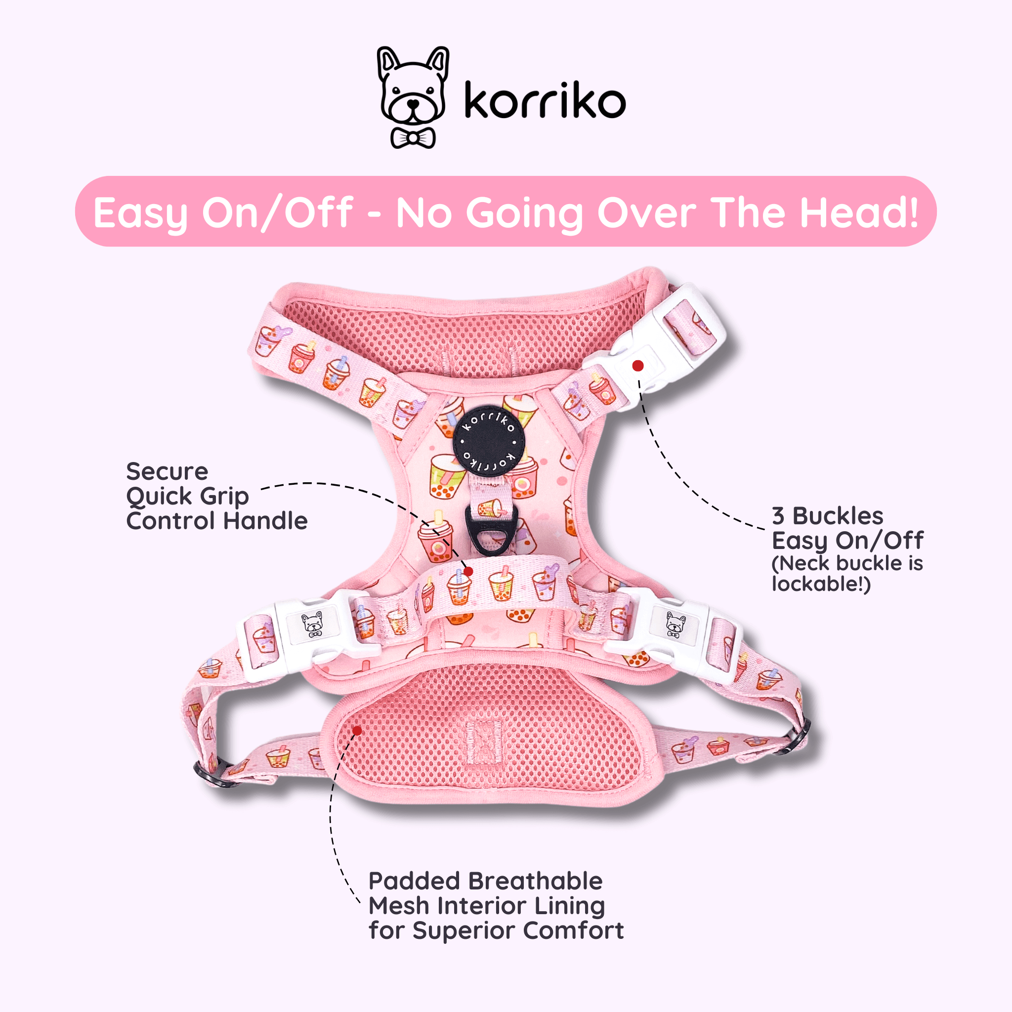 Exploration Lite No-Pull Dog Harness - Taro Milk Tea