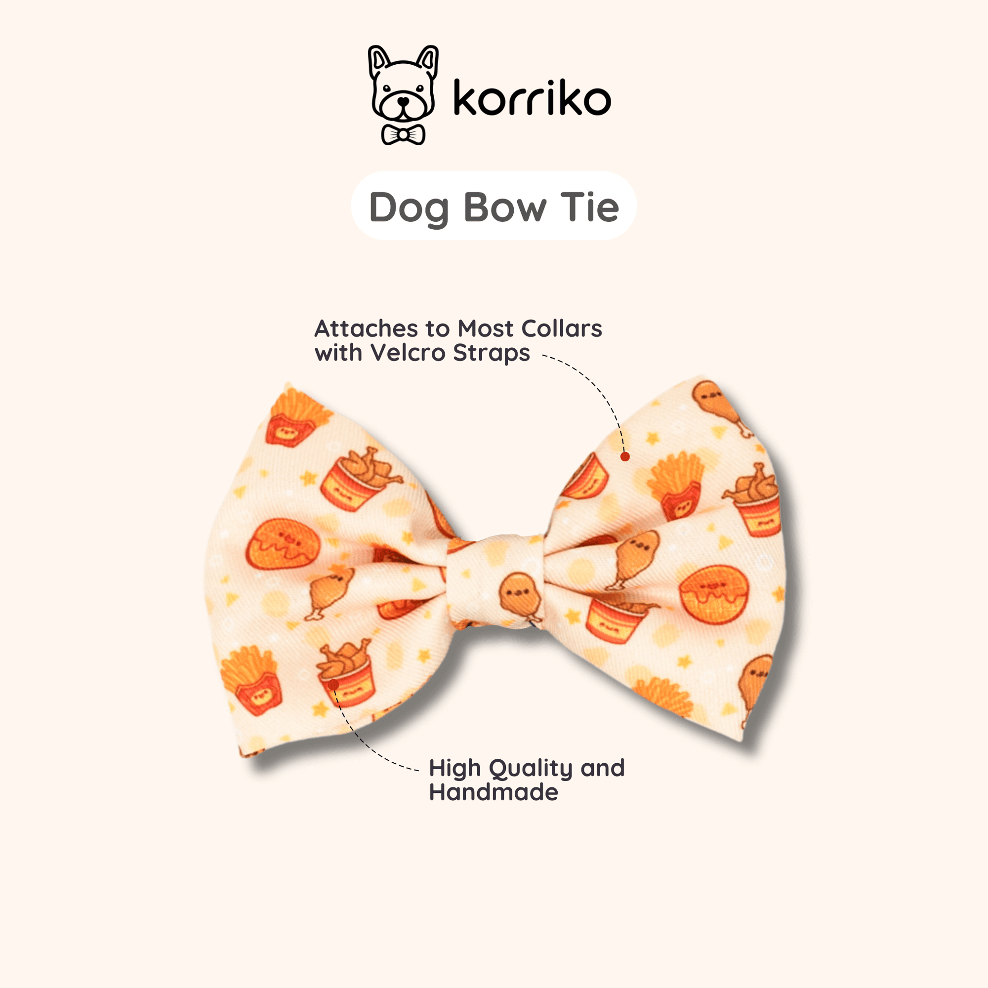 Dog Bow Tie - Chicken & Waffles (Final Sale)