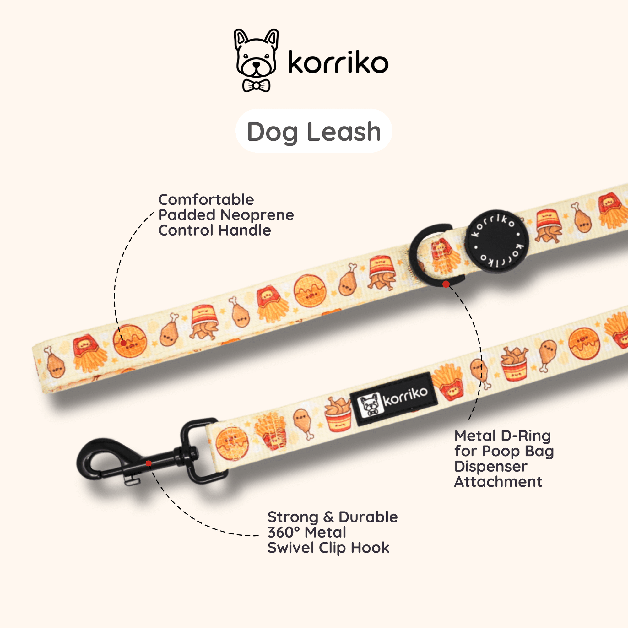 Dog Leash - Chicken & Waffles (Final Sale)