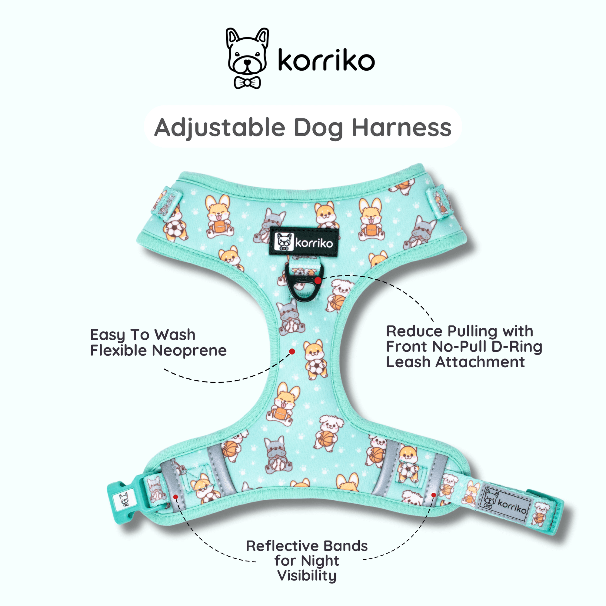 Adjustable Dog Harness - Dream Team (Final Sale)