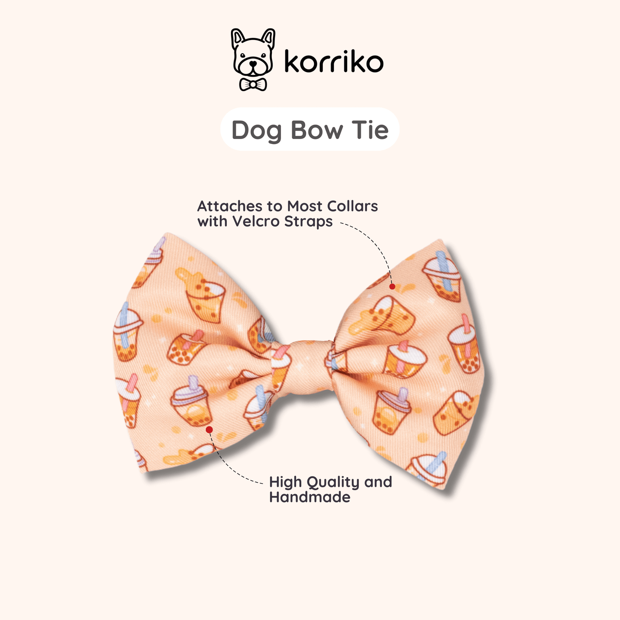 Dog Bow Tie - Milk Tea