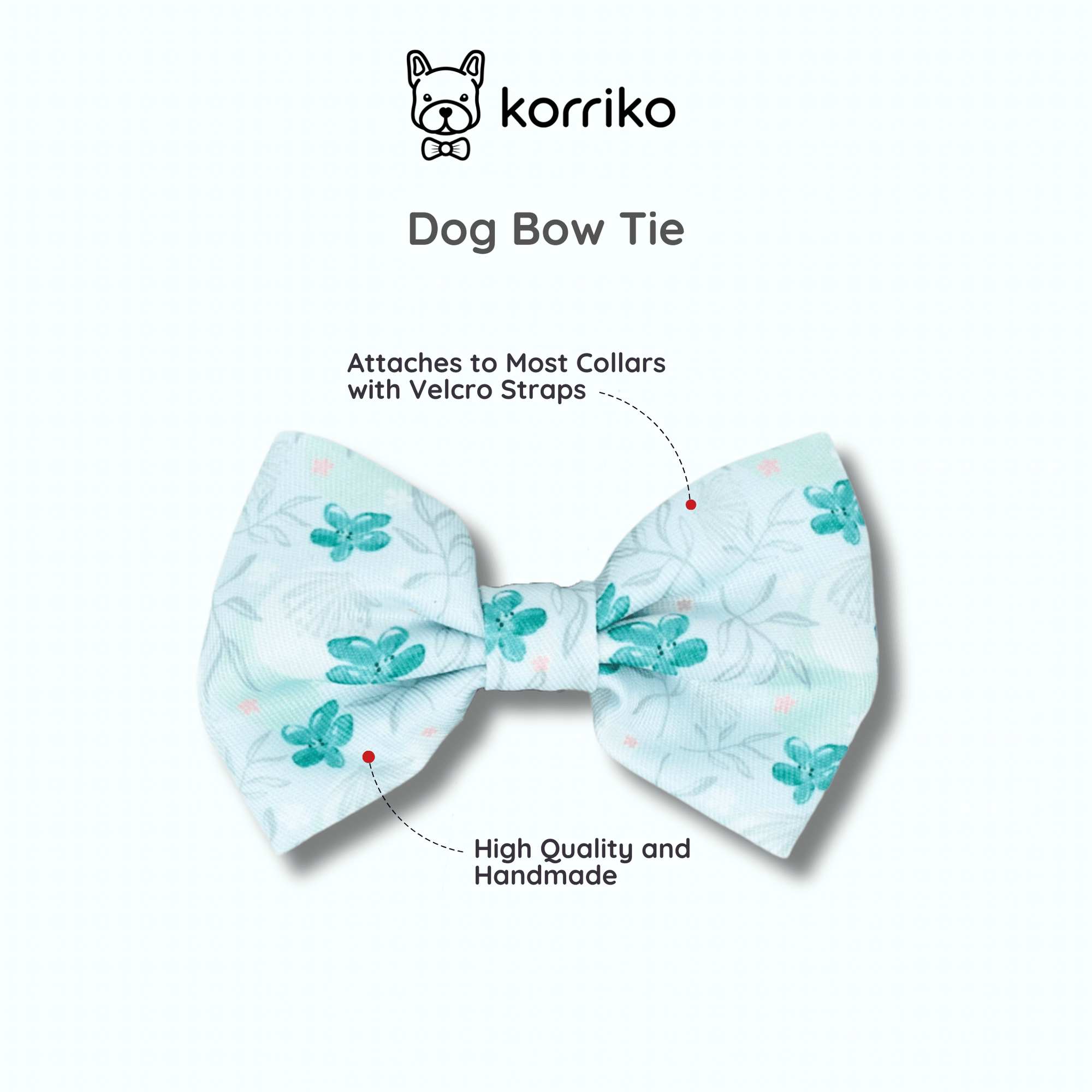 Dog Bow Tie - Mint Sakura (Final Sale)