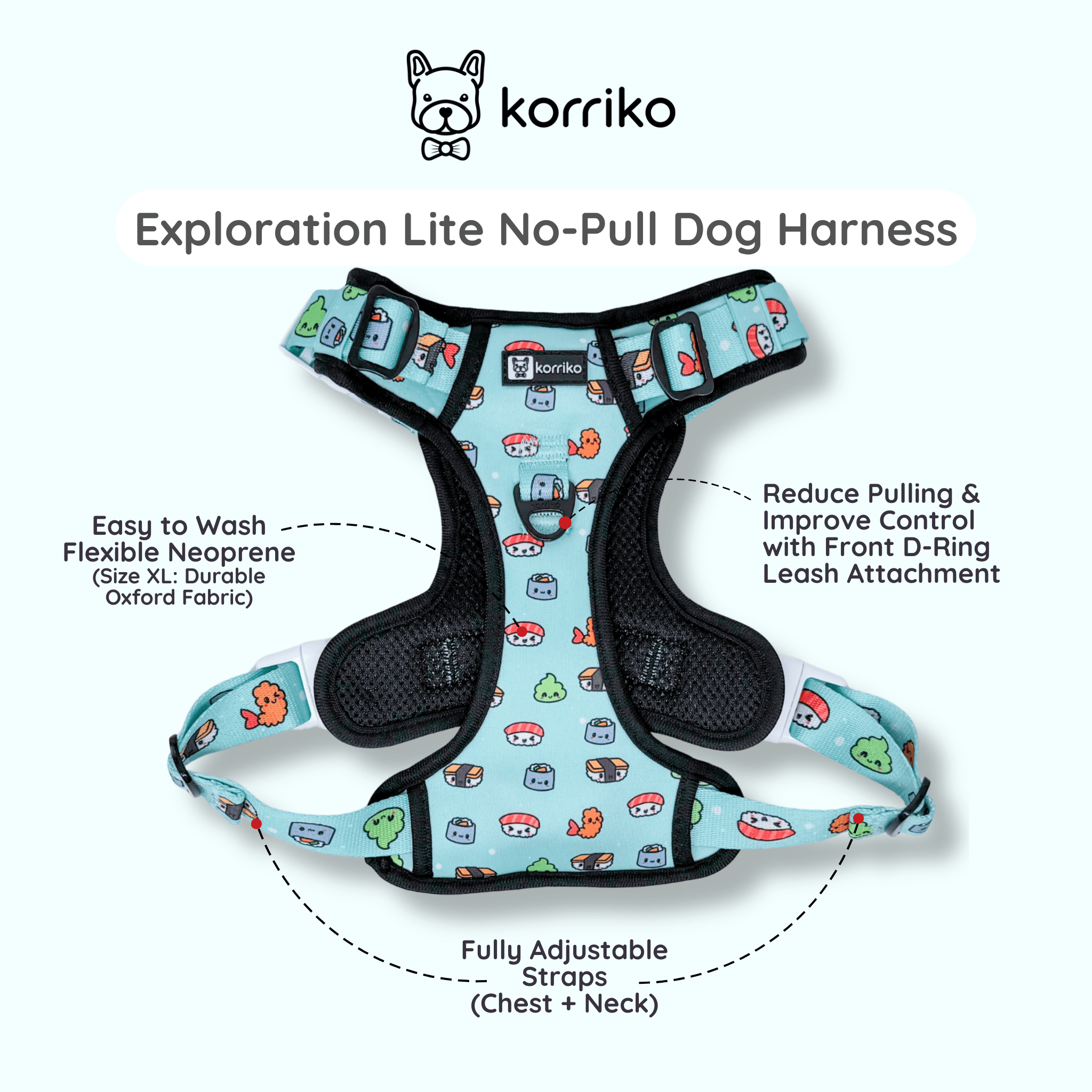 Exploration No-Pull (Step-In) Dog Harness - Sushi