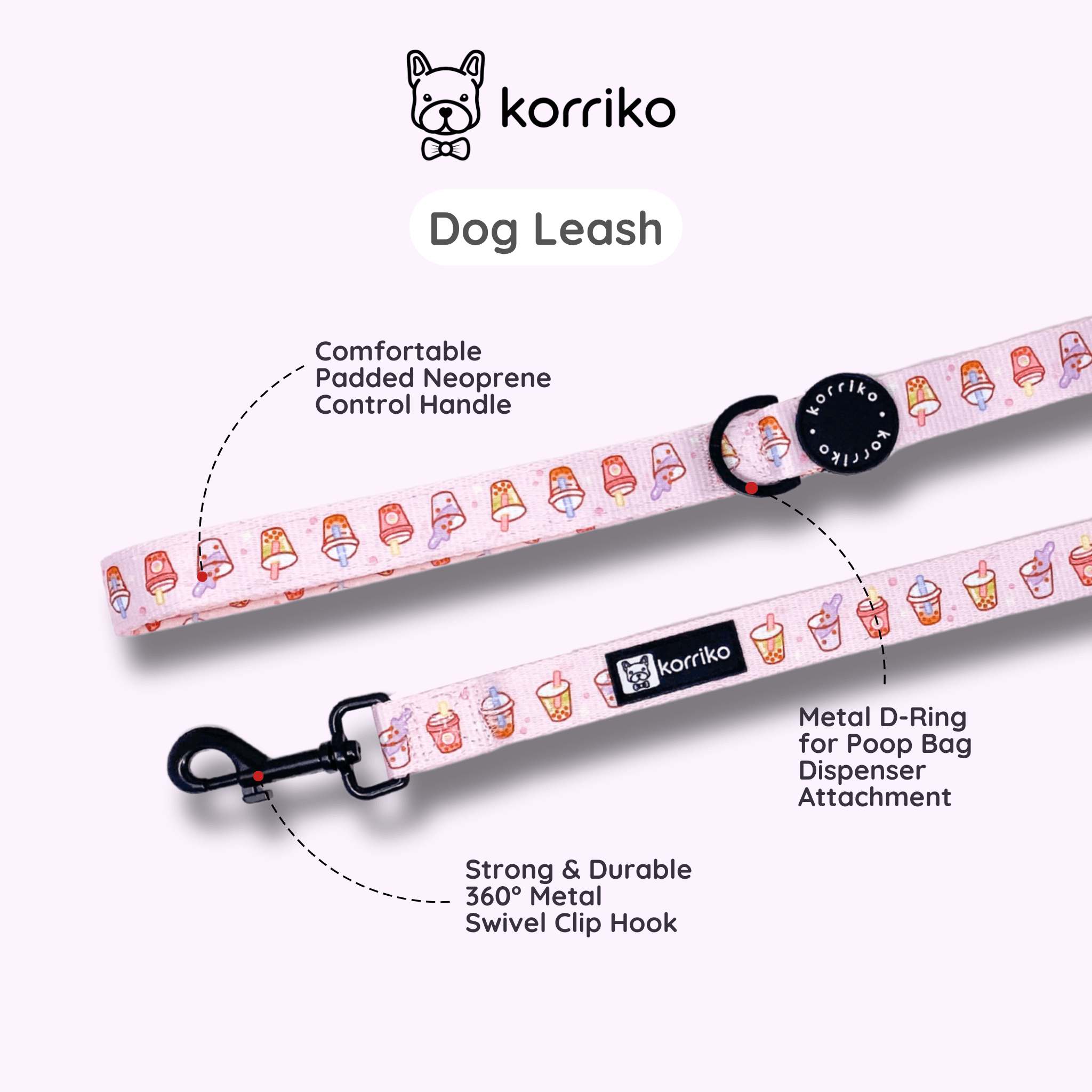 Dog Leash - Taro Milk Tea