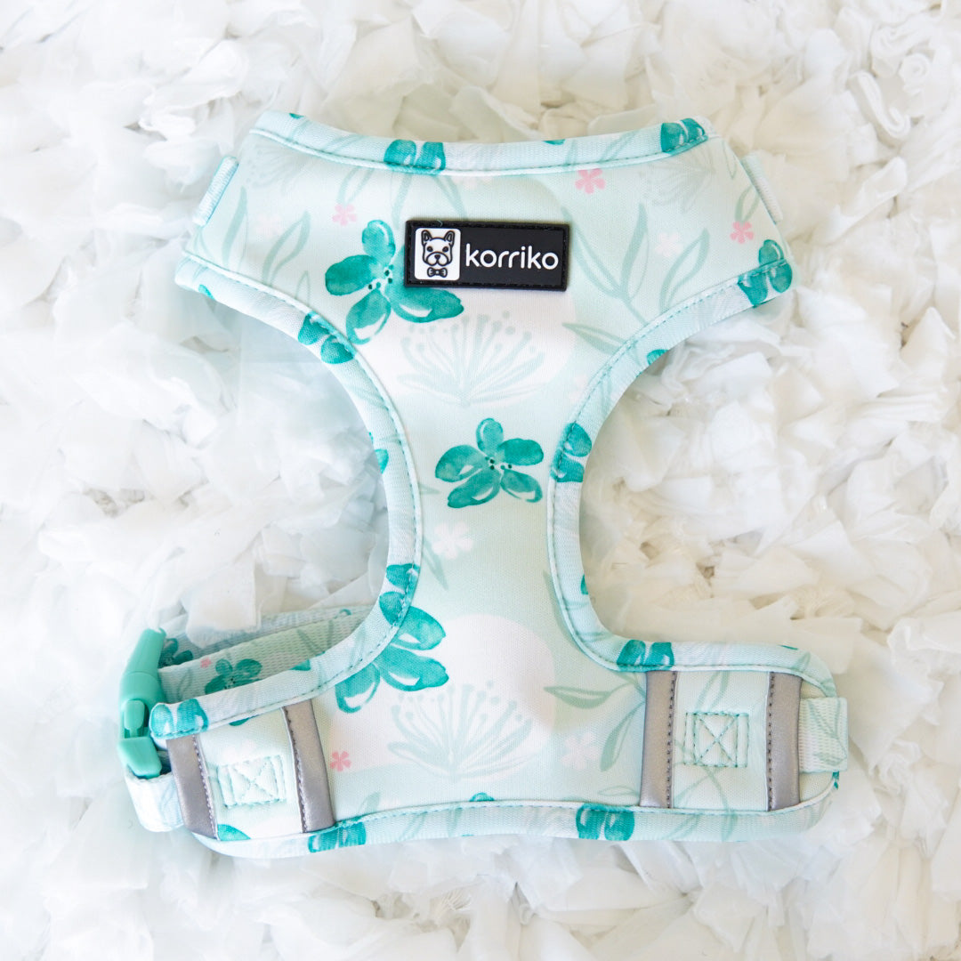 Adjustable Dog Harness - Mint Sakura (Final Sale)