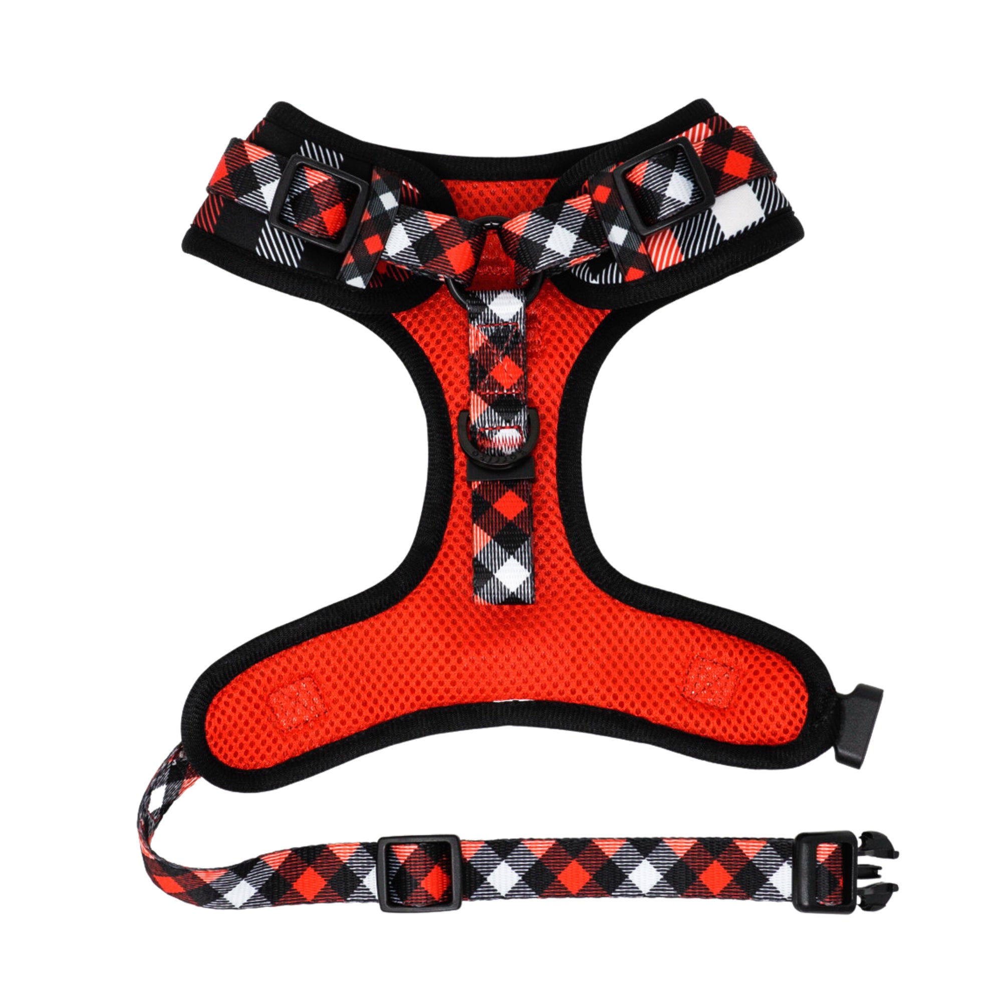 Adjustable Dog Harness - Red Plaid