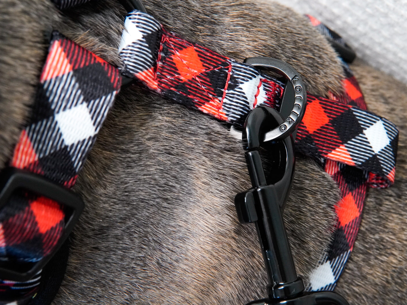 Adjustable Dog Harness - Red Plaid (SECONDS - FINAL SALE)